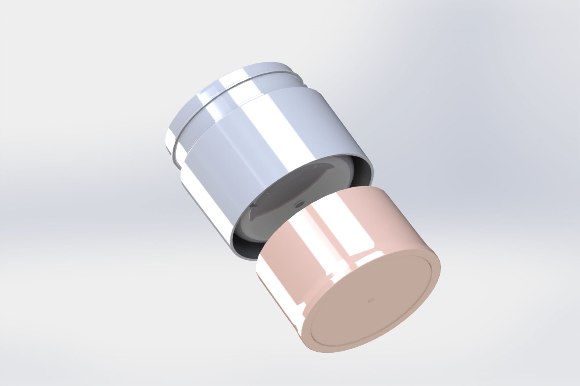 【化粧品容器】底蓋仕様クリーム容器の3D断面図